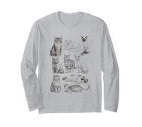 Collection d'art de Croquis félins de Races de Chats Vintage Manche Longue