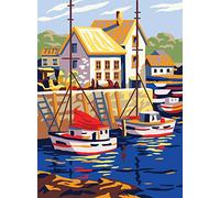 Collection d'Art Imprimé Tapisserie Toile Bateaux en Petit Port