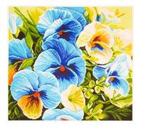 Collection d'art - Imprimé Tissu Aida - Bleu Pensées