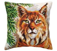 Collection d'Art Kit de broderie au point de croix Motif lynx imprimé