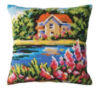 Collection d'Art Kit de broderie au point de croix Motif maison au bord du lac