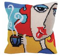 Collection D'Art Kit de Point de Croix : Coussin : Café Parfumé, Multi, x 40 cm, Multicolore, 40 x 40 cm
