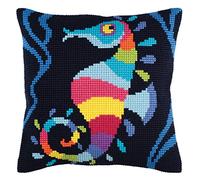 Collection d'Art Kit point de croix : coussin rouge à lèvres rouge, multicolore, 40 x 40 cm