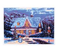 Collection d'Art PA0652 Winterzeit Imprimé Aida pour Broderie Croix Coton Multicolore 29 x 40 cm