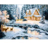 Collection D'Art Taiga Haus Toile Aida imprimée pour Broderie au Point de Croix, Coton, Multicolore, 29x40cm