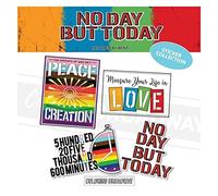 Collection d'autocollants Loyer « No Day But Today » - Lot de 4 autocollants à colorier Broadway inspirés du loyer - Vinyle découpé, sans bulles (7,6 x 7,6 cm)