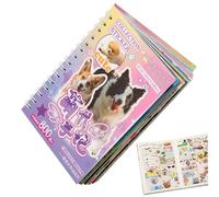 Collection d'autocollants sur le thème des animaux de compagnie - Scrapbooking d'animaux mignons, décalcomanies chat chien avec illustration charmante, autocollants festifs pour les vacances de Noël