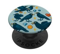 Collection de bibelots Meurtre des Corbeaux Amoureux des Corbeaux PopSockets PopGrip Adhésif