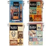 Collection de biscuits artisanaux Maria Confeitaria - Lot de 4 boîtes vintage Lisbonne, Portugal, Voyage et caramel salé - Biscuits croustillants traditionnels 4 x 150 g
