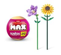 Collection de Briques de Construction Max Premium Flowers (Platycodon et Tournesol)(Jusqu’à 243 pièces, 2 Fleurs par Capsule, 10 à Collectionner), 1 Capsule