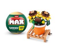 Collection de Briques de Construction Max Premium Garden (Tournesol en Pot, 1 Capsule),(Jusqu’à 233 pièces, 6 à Collectionner)
