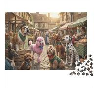 Collection de Chiens célèbres Puzzle en Bois 1000 Pièces Adultes Et Enfants,Déco Murale, Dès 14 Ans,Premium,Bois,Casse-tête,Jeu Éducatif,Anti-Stress,Détente,Défi (75x50cm)