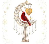 Collection de cimier d'arbre de Noël commémoratif éclairé, cimier d'arbre | Porte-étoile vintage, lueur chaleureuse et accents inspirés du cristal for la ferme, décorations de vacances(Red bird)