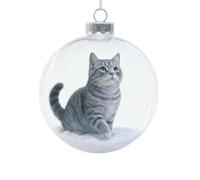 Collection de décorations de Noël en Verre en Forme de Chat Mignon, Boules de Cristal 2D Faites à la Main pour Sapin de Noël, chacune avec Charme d'hiver Unique, décoration de Vacances et Coffret