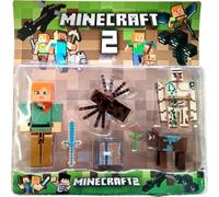 Collection de figurines Minecraft Alex et Golem set de 7