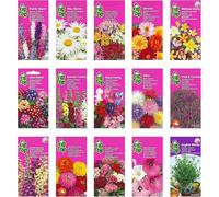 Collection de graines de fleurs inspirées de la RHS - 15 variétés de fleurs de jardin, polyvalentes et respectueuses des abeilles