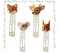 Collection de marque-pages Whimsical Forest Friends, marque-pages animaux faits à la main, joli marqueur de page décoratif en feutre pour la lecture, motif arbre en métal pour les amateurs de (MIX)
