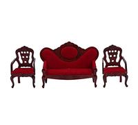Collection de Meubles de Salon Miniatures SustVita Comprenant Un canapé Classique pour Maison de poupée 1:12 et Deux fauteuils pour des sélections d'exposition Traditionnelles et