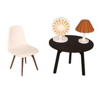 Collection De Meubles De Simulation Compacts, Comprenant Une Lampe Table, Une Chaise Et Un Ventilateur pour Afficher des Meubles Maison Modèles Fins