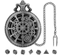 Collection de montres de poche - Récipient à dés de style vintage, équipement, accessoire d'aventure | Kit de chiffres polyédriques, coffre de voyage, compagnon de combat fantastique pour et avec