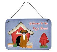""Collection de niches pour chien Caroline's Treasures, impressions murales ou de porte Flashy Fawn Boxer BB2870DS812 8HX12W""