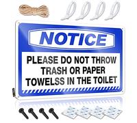Collection de panneaux de décoration de salle de campagne | Notice Please Do Not Throw Trash or Paper Towelss In The Toilet Grande décoration de cuisine (20 x 30 cm)