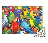 Collection de perroquets colorés - Puzzle de 1000 pièces - Peinture d'un Troupeau de perroquets colorés - Jeu éducatif pour Adultes - Décoration intérieure - DéfiCadeau d'anniversaire - 52 x 38 cm