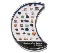 Collection De Pierres Gemmes - 32 Pièces Pour | Échantillons De Roches Pour Étude Ďe Géologie Et Sciences Đe La Terre | Kit Éducatif Roches Et Minéraux Avec Quartz Fraise, Préhnite, Obsidienne