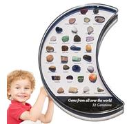 Collection de Pierres précieuses 32 pièces pour - Expériences scientifiques STEM, activités, Culture de Cristaux réels, spécimens d'enseignement de la géographie - Utilité Multi-Usage