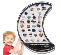 Collection de pierres précieuses - Boîte à échantillons de collection de cristaux naturels 32pcs | Expériences scientifiques STEM Activités pour , culture de , spécimens authentiques