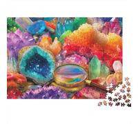 Collection de Pierres précieuses colorées Puzzle 1000 Pièces pour Adultes, Papier Recyclé Premium Crystal Geode Collection Décoration Murale Maison, Défi Mental, Jeu Cérébral 52x38cm/1000pcs
