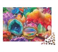Collection de Pierres précieuses colorées - Puzzle de 1000 pièces - Géode de Cristal éclatante en Gros Plan - Jeu éducatif pour Adultes - Décoration intérieure Cadeau d'anniversaire - 38 x 26 cm