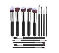 Collection de pinceaux de maquillage en poils synthétiques fins - Application précise - Toucher doux - Lavable - Portable - Outil de beauté en fibre synthétique