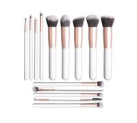 Collection de pinceaux de maquillage en poils synthétiques fins - Application précise - Toucher doux - Lavable - Portable - Hypoallergénique