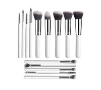 Collection de pinceaux de maquillage en poils synthétiques fins - Application précise - Toucher doux - Lavables - Portable - Ensemble de pinceaux de maquillage doux