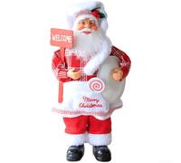 Collection de poupées de Noël en peluche avec personnages du Père Noël, bonhomme de neige et renne fabriquées à partir de tissu tricoté en position assise, debout et allongée (C)