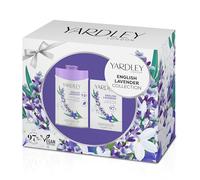 Collection de savons et poudres corporelles à la lavande Yardley London, savon parfumé, poudre corporelle 94 % naturelle, parfum floral délicat, coffret cadeau pour le bain et les soins du corps.