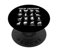 Collection de Silhouettes de créatures légendaires des Cryptids locaux PopSockets PopGrip Adhésif