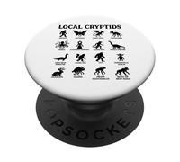 Collection de Silhouettes de créatures légendaires des Cryptids locaux PopSockets PopGrip Adhésif