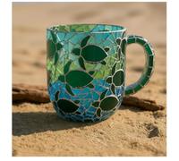 Collection de tasses à café en verre texturé unique sur le thème de la plage, cocktails uniques pour les amateurs de plage et d'océan (A01)