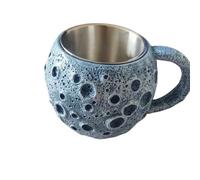 Collection de tasses planétaires en résine cosmique tasse à café surprise en forme de terre lune Saturne soleil pour astronome amateur (lune)