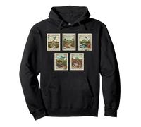 Collection de Timbres du marché du Village Vintage du Salvador 5 Cols Sweat à Capuche