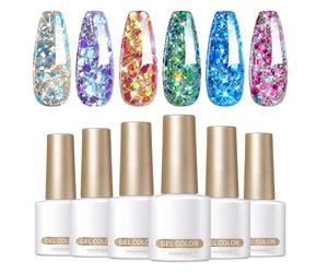 Collection de vernis à ongles brillants - 6 maisons de vernis à ongles éblouissants, vernis à ongles de pédicure scintillant, scellant amovible, articles cosmétiques essentiels pour les femmes pour