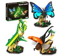 Collection d'insectes - Jouets de construction - Cadeau amusant pour les amoureux de la nature - Avec papillon Morpho, Scarabée Hercule et Mantis - Cadeaux pour garçons et adultes à partir de 6 ans
