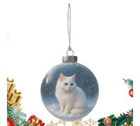 Collection D'ornements De Noël en Verre De Chat Mignon, Décoration De Vacances en Boule De Chat 3D, Ornements De Boules De Noël, pour Cheminée De Pièce Maîtresse De Fête, Décoration D'intérieur
