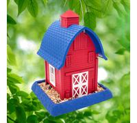 Collection du nord des Etats du village Americana Barn Birdfeeder: remplissage facile et propre. Suspendu ou montage a la perche. Fabrique aux Et