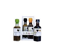 Collection élégante de 4 Huiles d'Olive Extra Vierges Artisanales Aromatisées