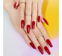 Collection élégante et polyvalente de 24 ongles pressés longs de style cimetière en gelée unicolore, avec colle en gelée et lime à ongles, convient pour les activités de plein air, les loisirs, les di