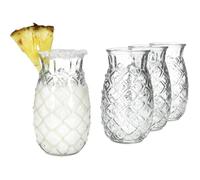 Collection été HomeTrends Verres Ananas - 400 ml - Lot de 4 - Transparent - Idéal pour les cocktails ACCESSOIRES POUR PULVERISATEUR