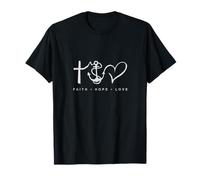 Collection Foi Espérance Amour Design Minimaliste Ancre Cœur T-Shirt